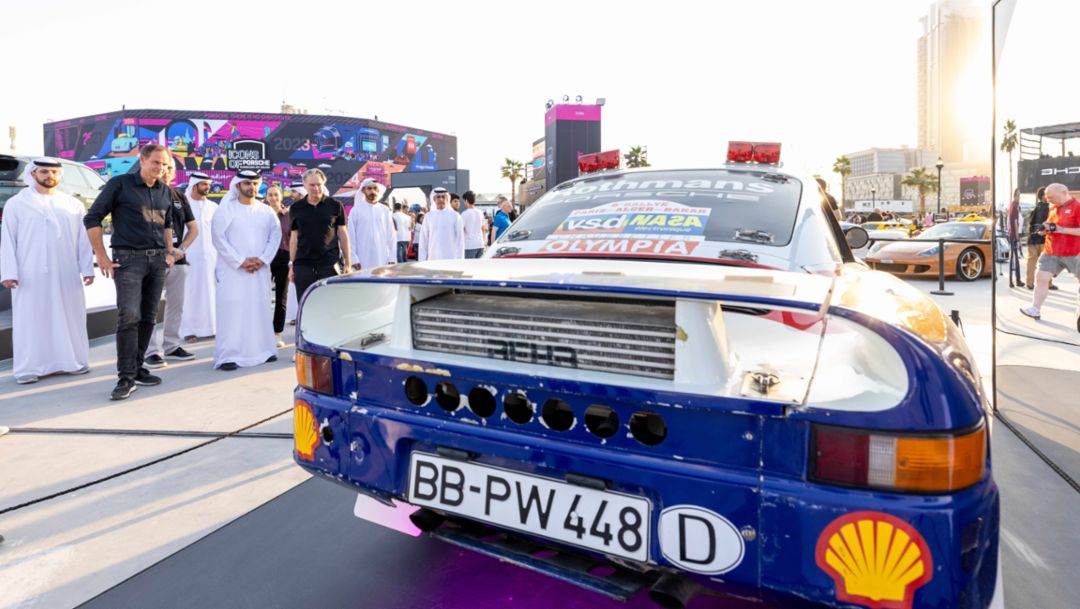 Mansoor bin Mohammed tours Icons of Porsche festival in Dubai, the largest motoring festival in the Middle East