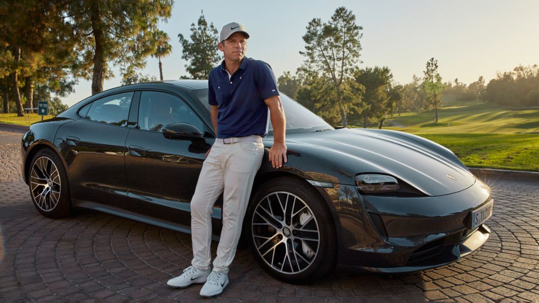 Paul Casey, Porsche Brand Ambassador, Taycan Turbo, 2020, Porsche AG