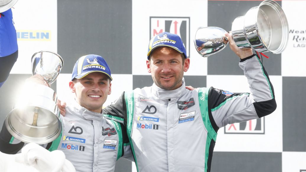 Harry King (GB) y Nick Tandy (GB) (i-d), AO Racing (n&ordm; 77),  Laguna Seca, campeonato IMSA, 2026, Porsche AG