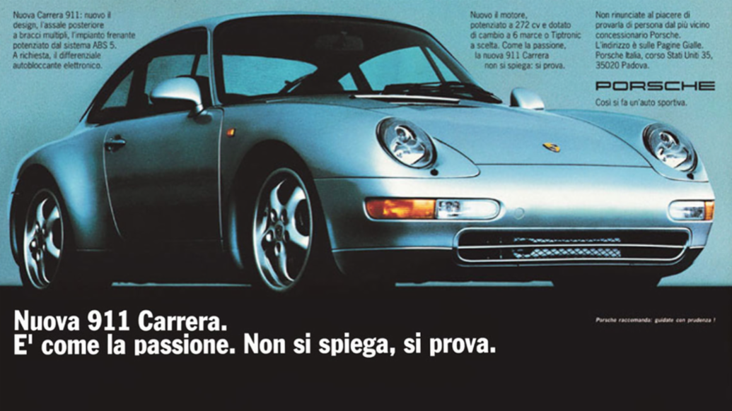 Campagna pubblicitaria della 993 Carrera Coupè