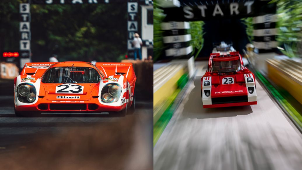 917K beim Goodwood Festival of Speed, Nachbildung aus Lego, 2020, Porsche AG