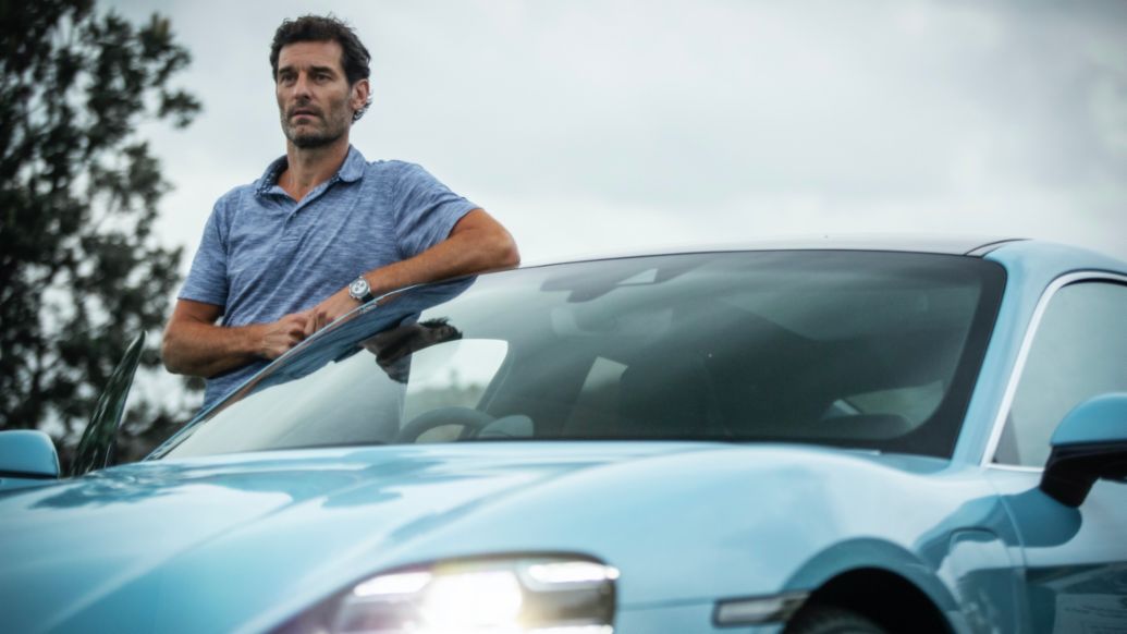 Mark Webber, Porsche Brand Ambassador, Taycan 4S, Queensland, Australia, 2021, Porsche AG
