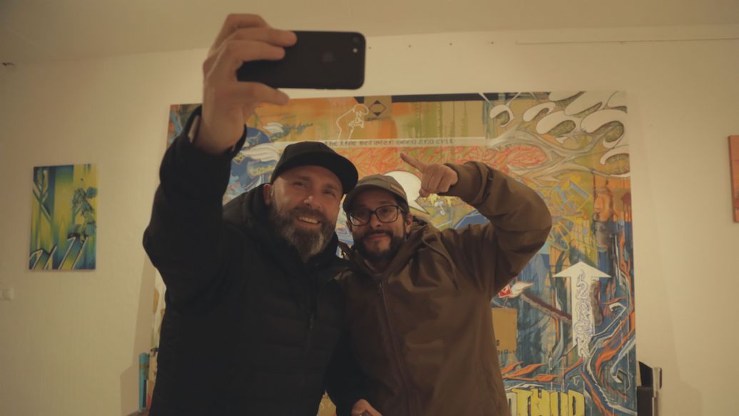 Niko Hüls, Backspin, David P, Main Concept, l-r, Back to Tape, Munich, 2017, Porsche AG