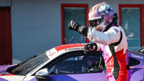 Porsche Carrera Cup Italia, a Imola Quaresmini vince gara 1 tra colpi di scena