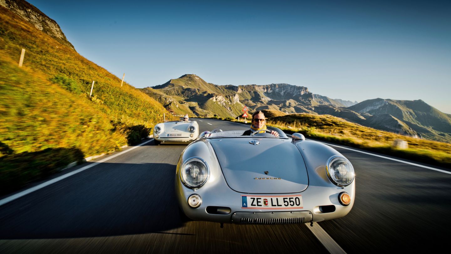  Dr. Wolfgang Porsche, Ferdinand Porsche, 550 Spyder, Großglockner High Alpine Road, 2020, Porsche AG