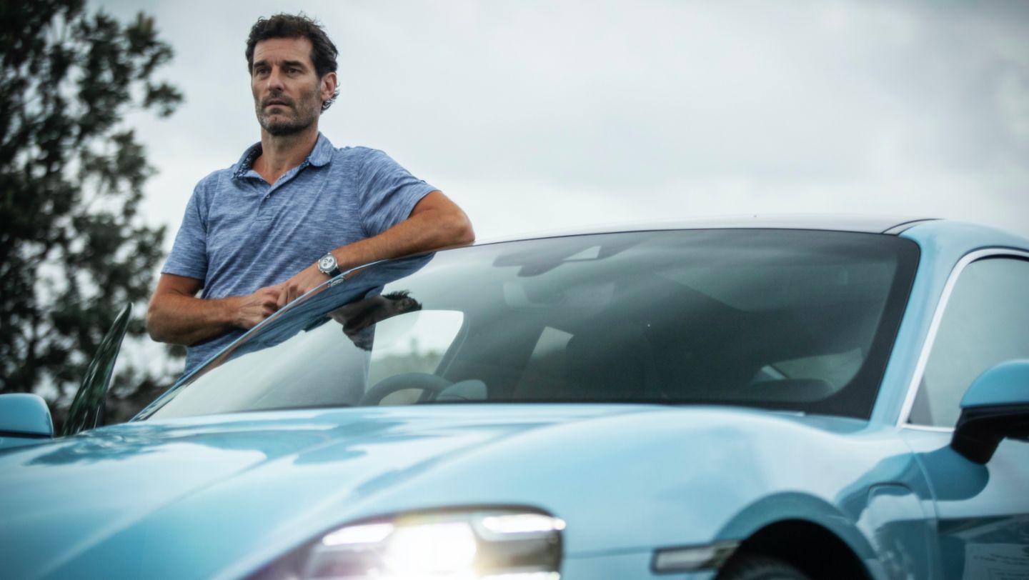 Mark Webber, Porsche Brand Ambassador, Taycan 4S, Queensland, Australia, 2021, Porsche AG