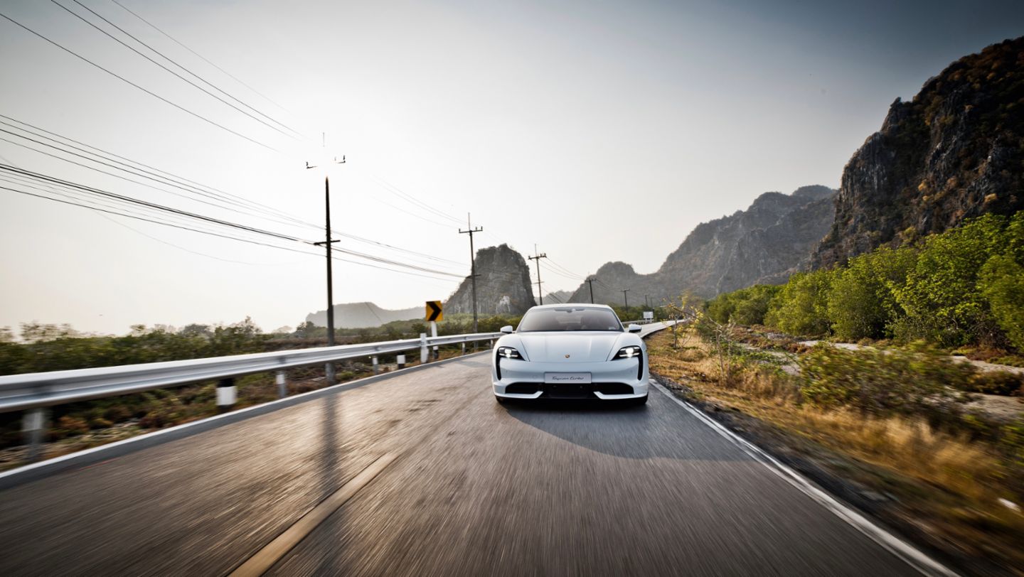 Taycan, Turbo, Nan Province, Thailand, 2021, Porsche AG