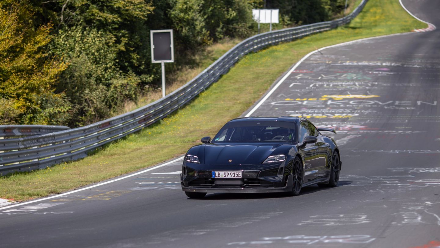 Taycan pre-series car, Nürburgring Nordschleife, 2024, Porsche AG
