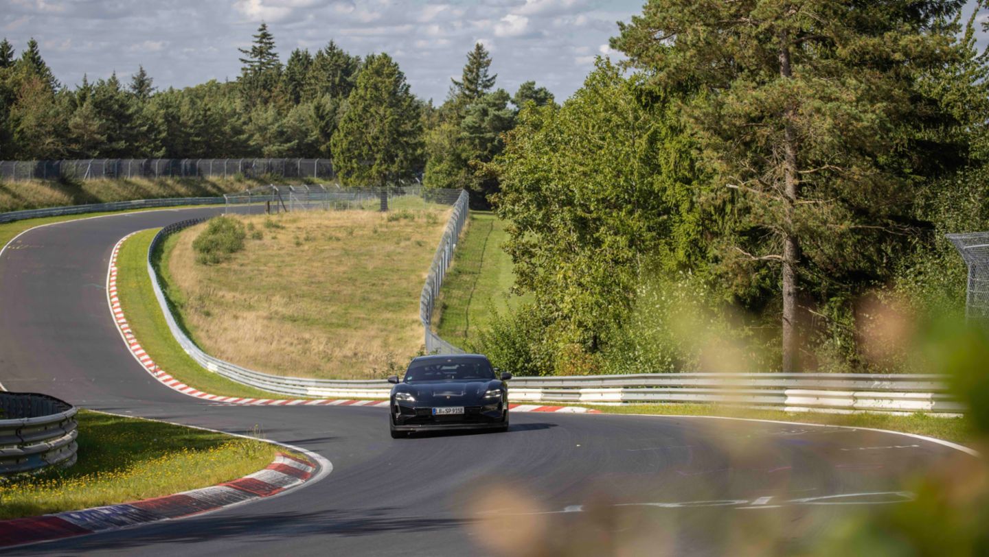 Taycan pre-series car, Nürburgring Nordschleife, 2024, Porsche AG
